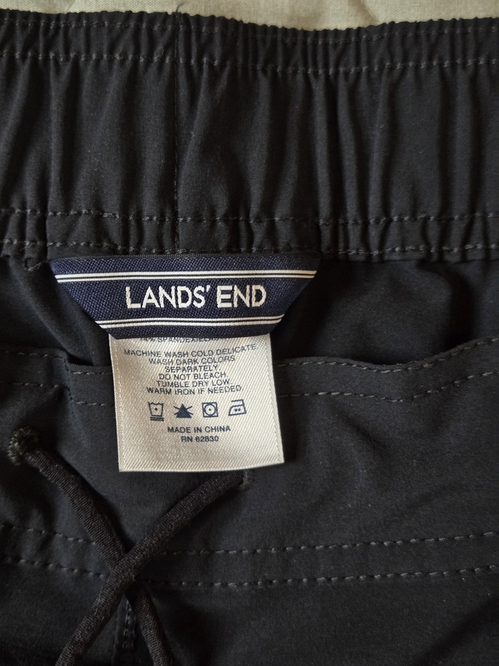 Lands' End Black Drawstring Pants